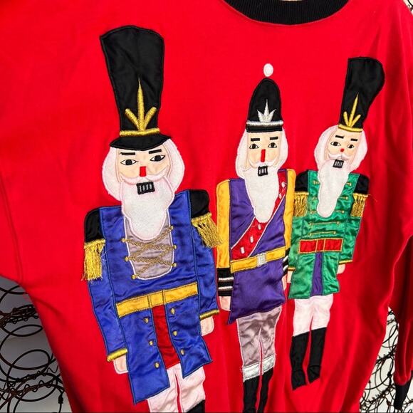 Vintage 90s Marisa Christina holiday Christmas nutcrackers sweatshirt - Picture 2 of 7